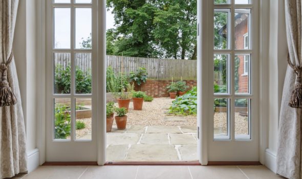 Patio doors leading to garden